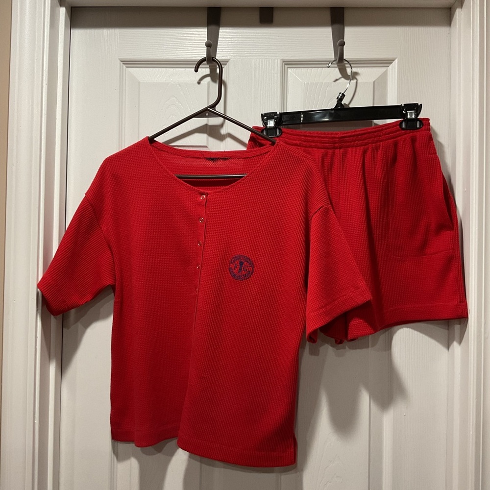 Faded Glory Red High Waist Women Shorts and matching top or pajamas